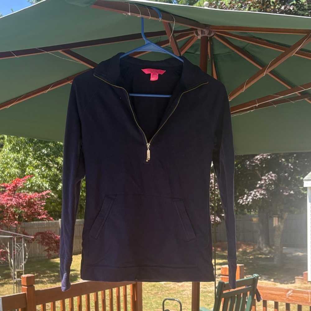 Lilly Pulitzer Dark Blue Half-Zip Sweatshirt